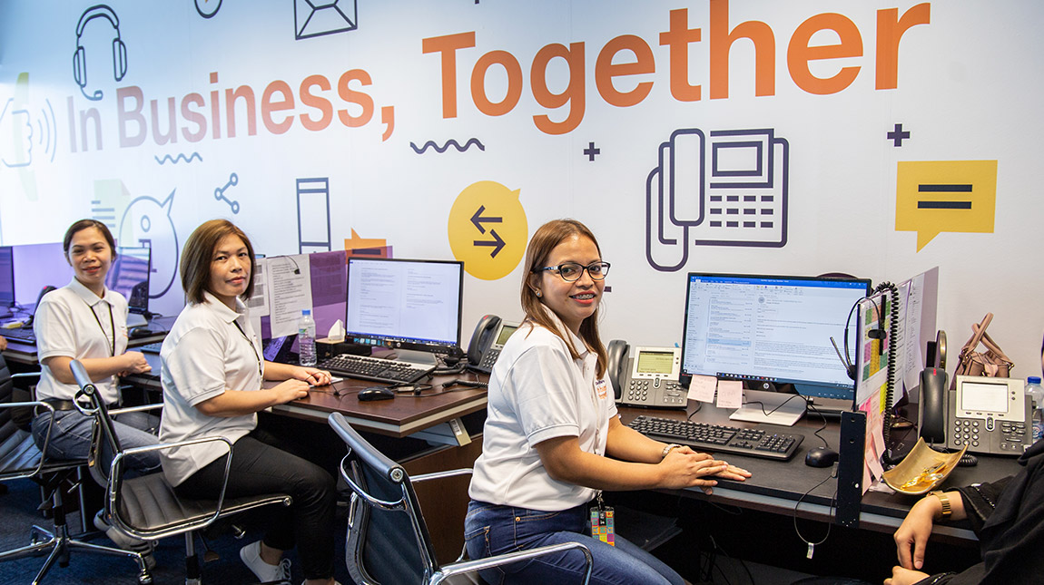 QFC call centre team at their workstations